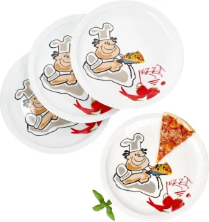 4-delige porseleinen pizzabordenset Pizzabakker