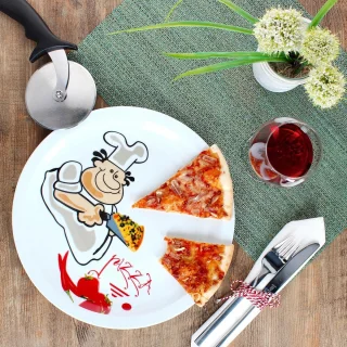 4-delige porseleinen pizzabordenset Pizzabakker