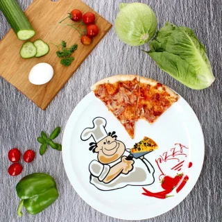 4-delige porseleinen pizzabordenset Pizzabakker