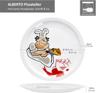 4-delige porseleinen pizzabordenset Pizzabakker