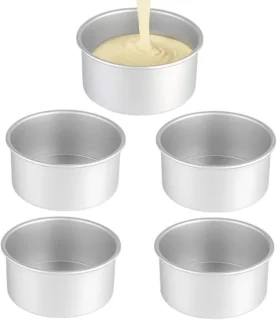 5 inch mini cake pannen set van 5 rond aluminium bakvorm