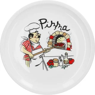 6-delige set XL porseleinen pizzaborden