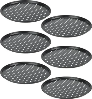 6 stuks 12 inch/32 cm ronde pizzapannen met gaten