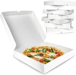 8x Witte Pizzadozen 30x30x4,9 cm - Karton