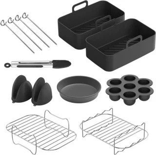 9-delige universele accessoireset voor dubbele 5-inch airfryer