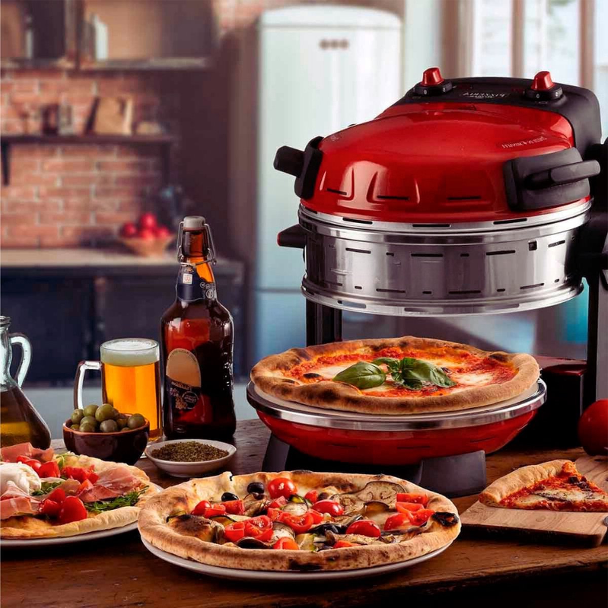 Ariete 927 Pizzeria Dubbele Pizzaoven Rood