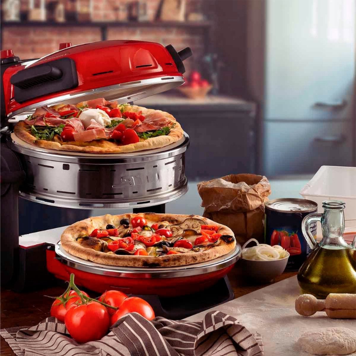 Ariete 927 Pizzeria Dubbele Pizzaoven Rood