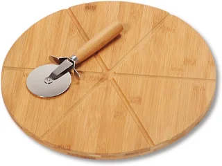 Bamboe Pizzabord en Pizzasnijder Ø32 cm
