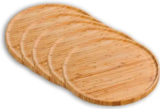 Bamboe Pizzaborden serveerset 5-delig Ø32 cm