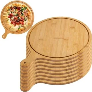Bamboe pizzaplaten set van 8
