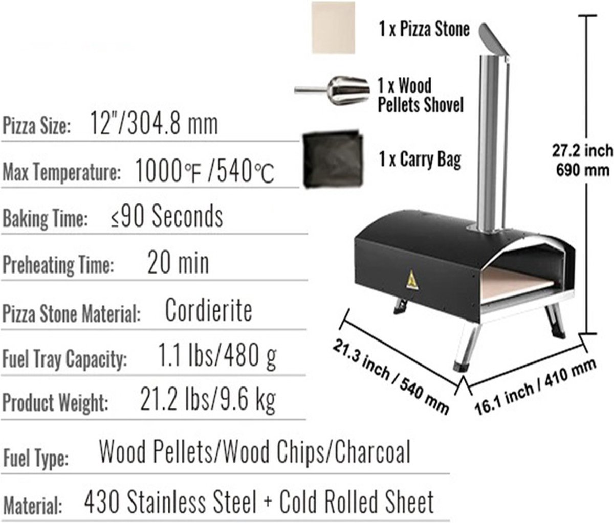 Bealive® Draadloze Pizza Oven TO GO