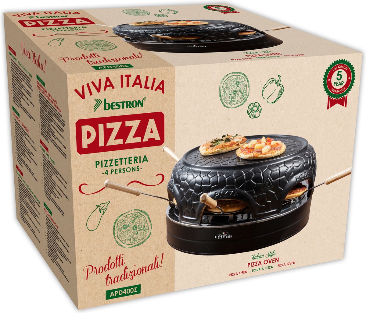 Bestron APD400Z Pizzamaker zwart