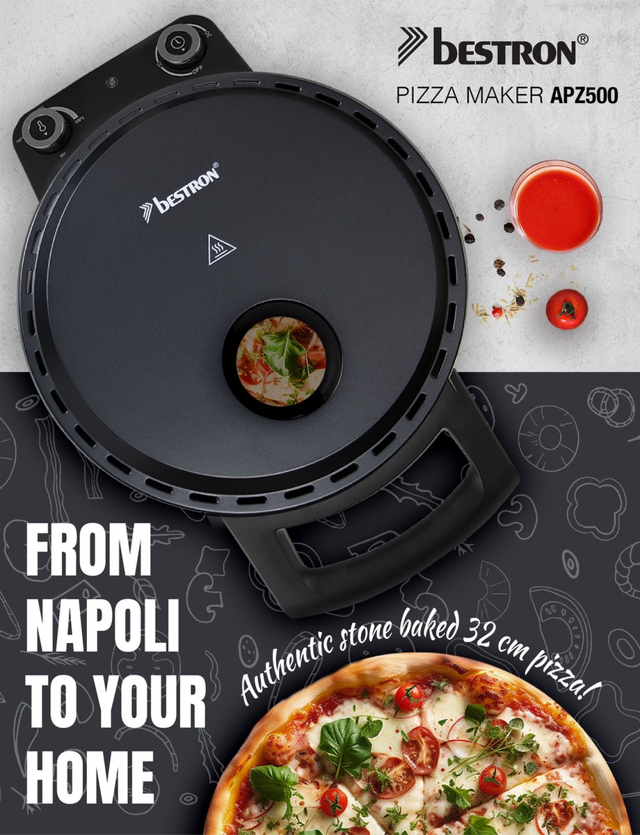 Bestron Turbo Pizzaoven Black Label Matzwart