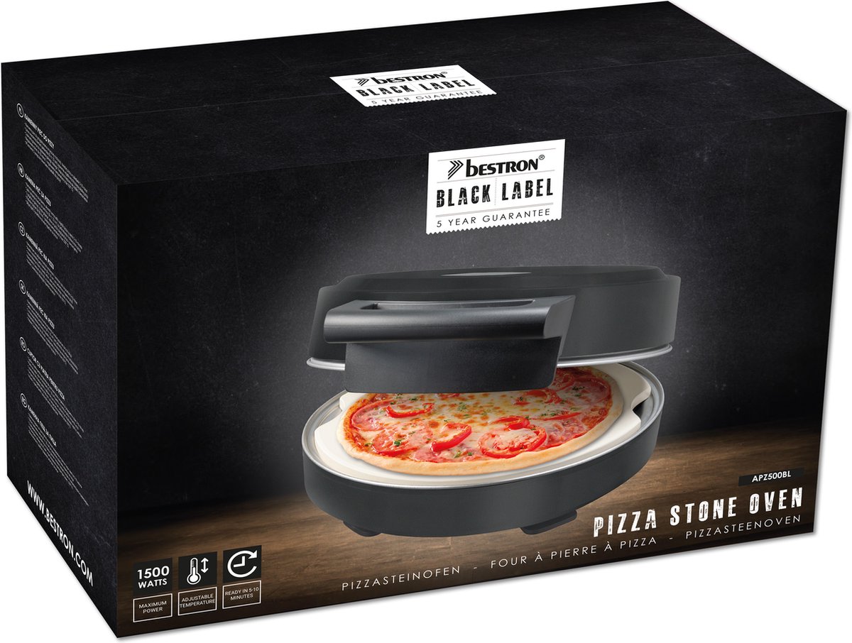 Bestron Turbo Pizzaoven Black Label Matzwart