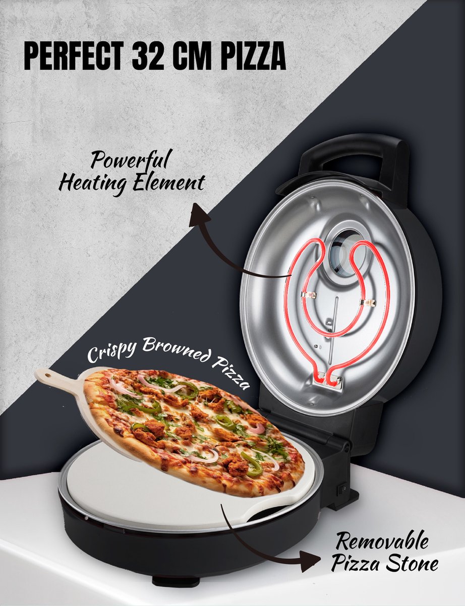 Bestron Turbo Pizzaoven Black Label Matzwart