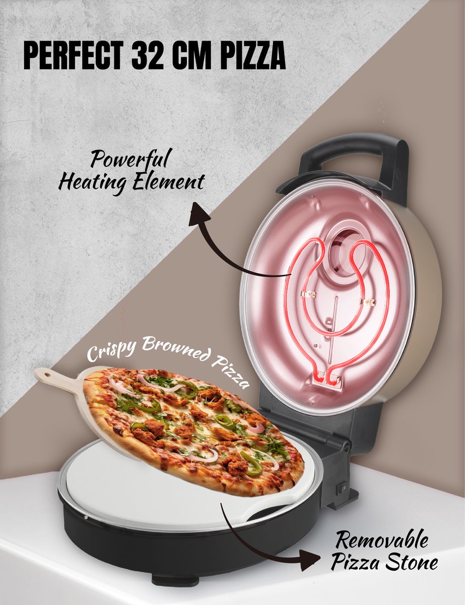 Bestron Turbo Pizzaoven Satin Collection Beige