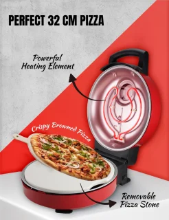 Bestron Viva Italia elektrische pizzaoven rood