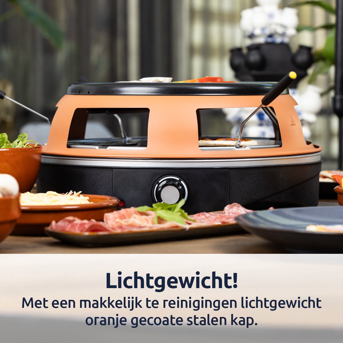 BluMill 2-in-1 Pizza Oven en Gourmetstel 1200W 6 Persoons