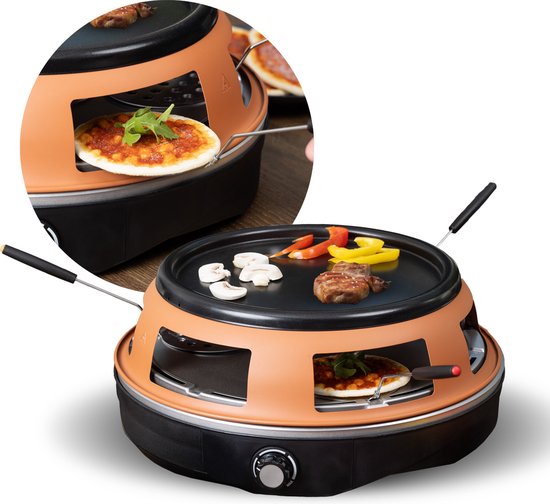 BluMill 2-in-1 Pizza Oven en Gourmetstel 1200W 6 Persoons
