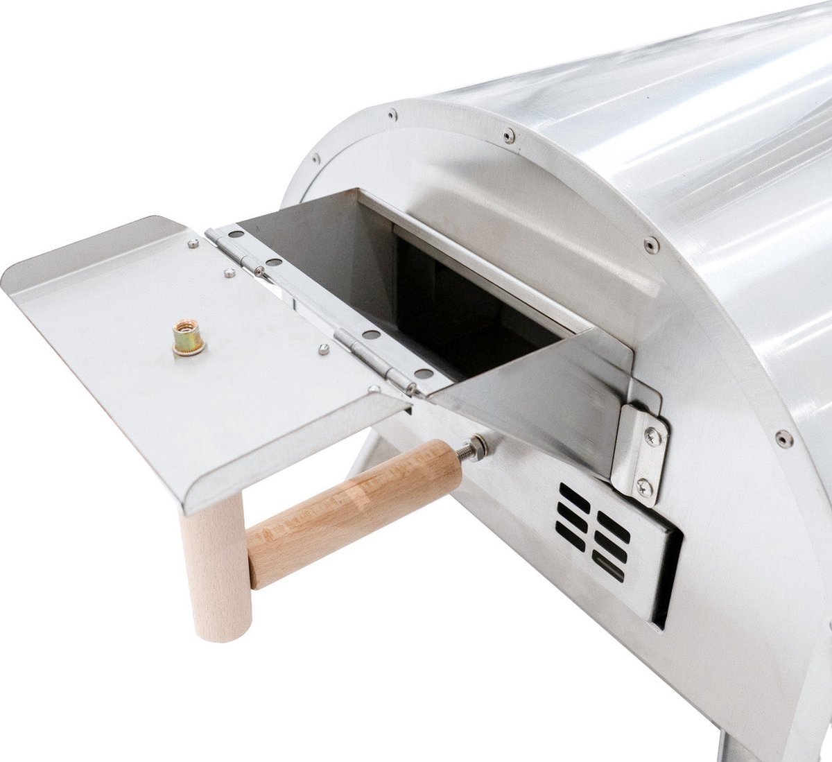 Wat vinden we goed aan de Buitentafelpizzaoven 35 cm dubbelwandig RVS multi-fuel