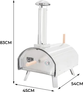 Buitentafelpizzaoven 35 cm dubbelwandig RVS multi-fuel