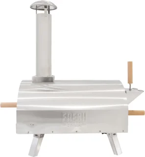 Buitentafelpizzaoven 35 cm dubbelwandig RVS multi-fuel