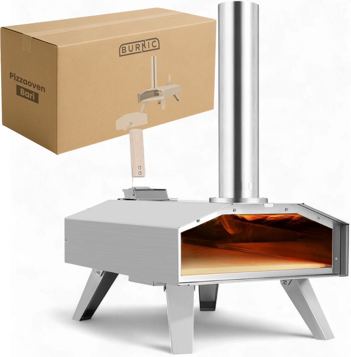 Burnic Bari houtpellet pizzaoven ø 30 cm draagbaar
