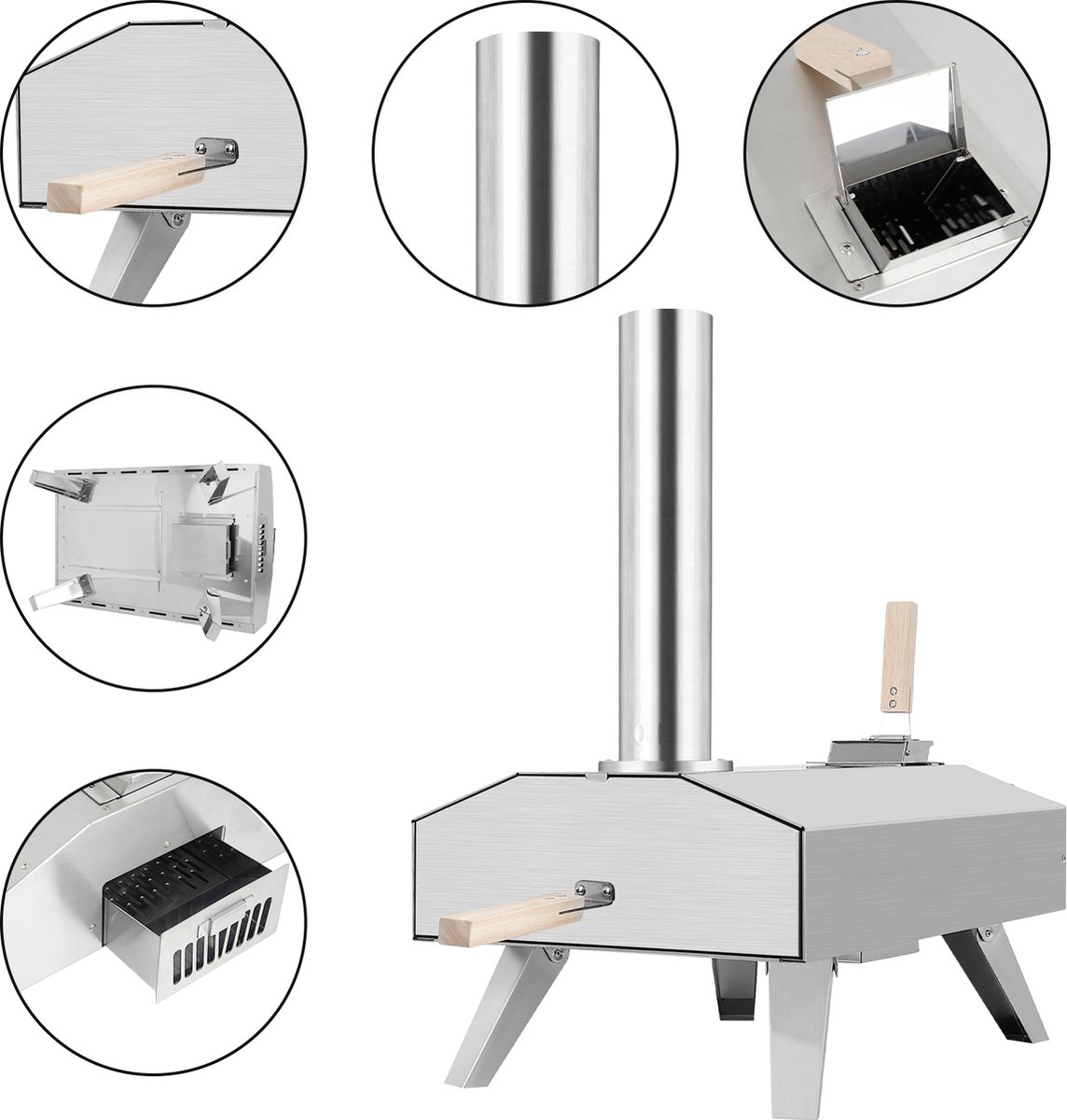 Burnic Bari houtpellet pizzaoven ø 30 cm draagbaar