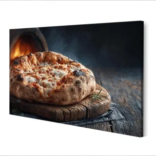 Canvas afbeelding fijnproevers genieten 100x57cm pizza kleuren