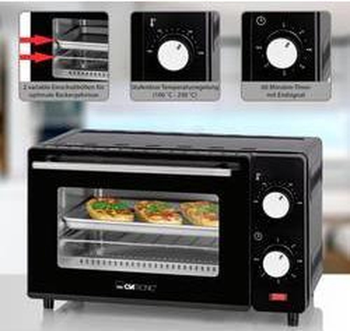Clatronic MB 3746 Minioven 8L Zwart