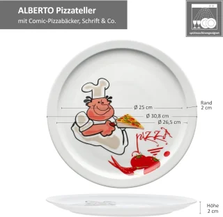 Wat vinden we goed aan de Comic Pizzaborden Set XL - Platte borden Ø 30,5 cm