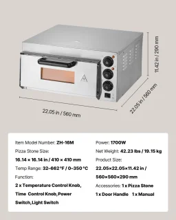 Commerciële Elektrische Pizzaoven 40 cm