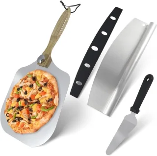 Complete Pizzaset - Schop, Snijder en Kaasschep