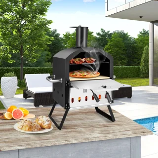 COSTWAY 2-laags Outdoor Pizzaoven