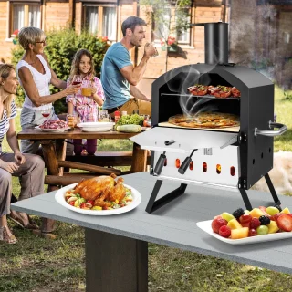 COSTWAY 2-laags Outdoor Pizzaoven