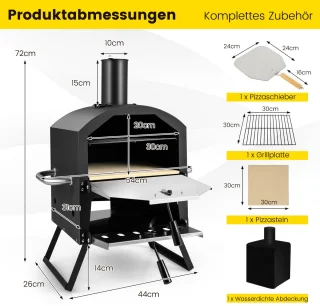 COSTWAY 2-laags Outdoor Pizzaoven