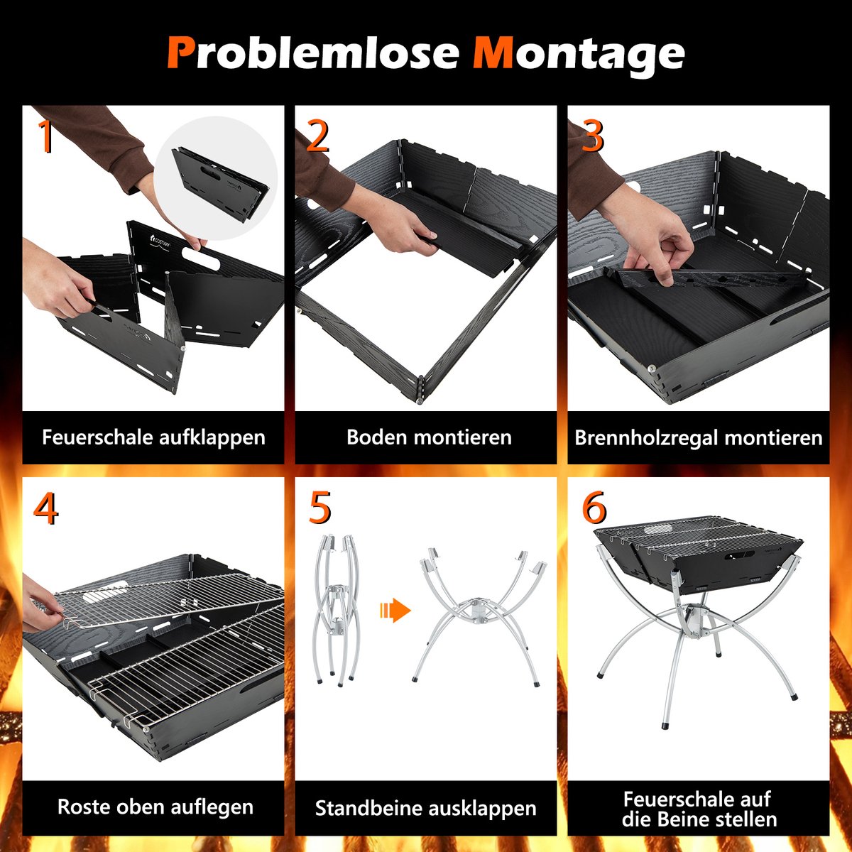 COSTWAY 3-in-1 Campinggrill met RVS Grillroosters