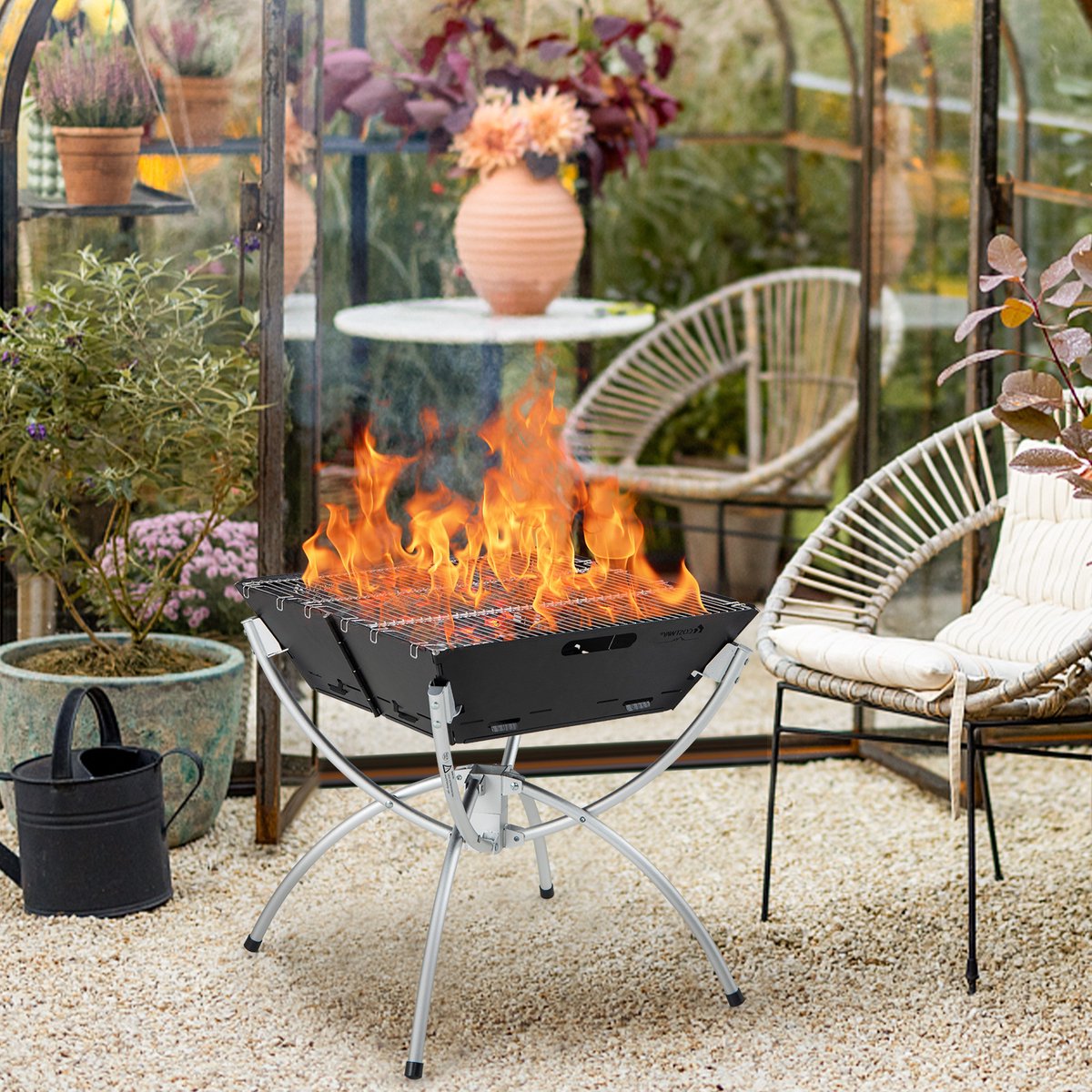 COSTWAY 3-in-1 Campinggrill met RVS Grillroosters