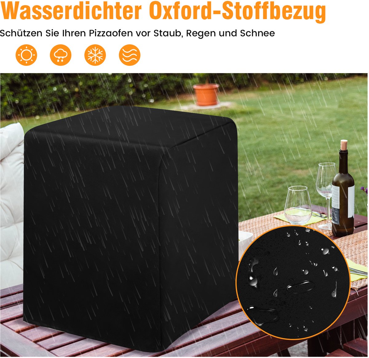 COSTWAY 4-in-1 houtgestookte pizzaoven en grill