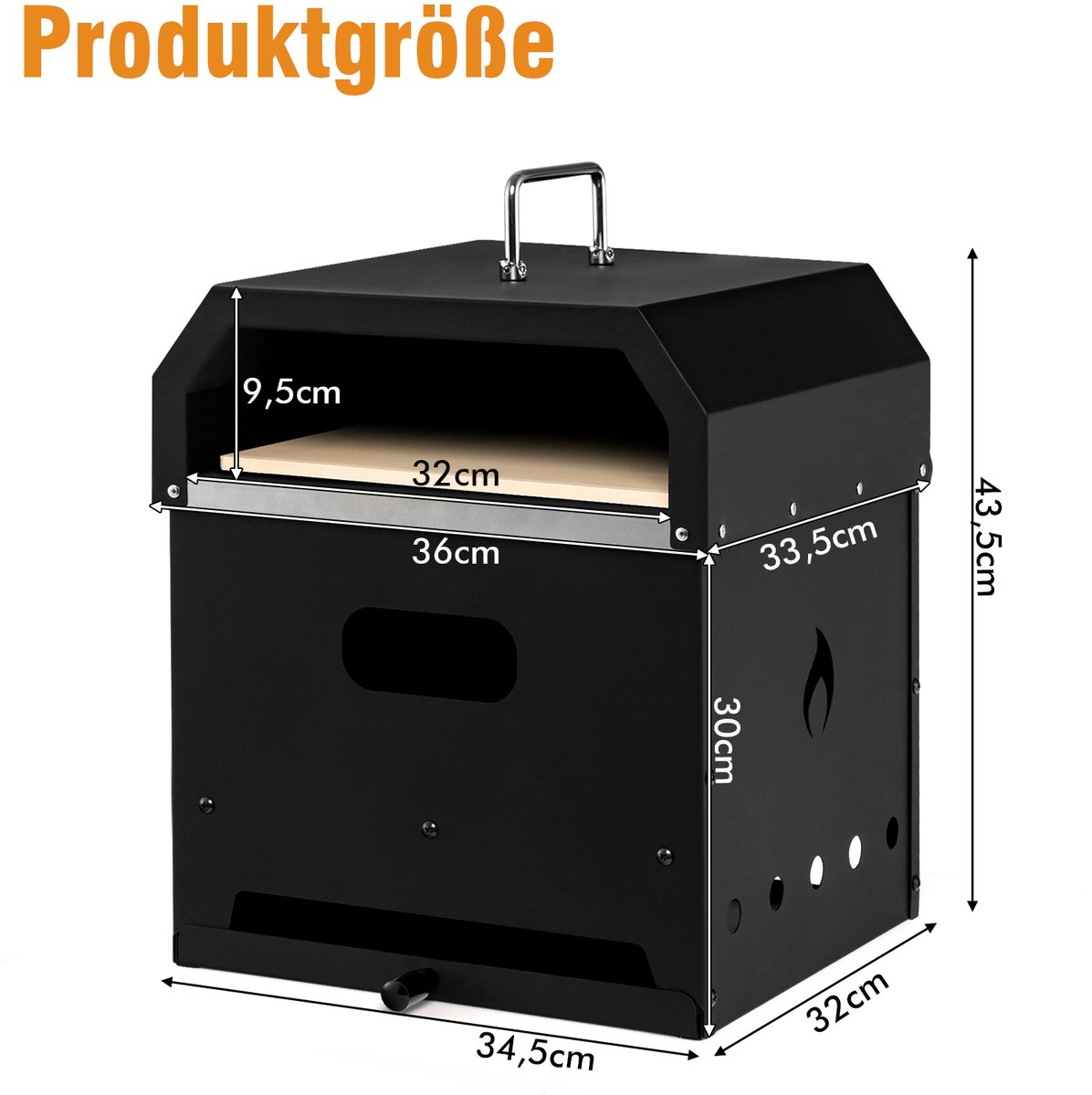 COSTWAY 4-in-1 houtgestookte pizzaoven en grill