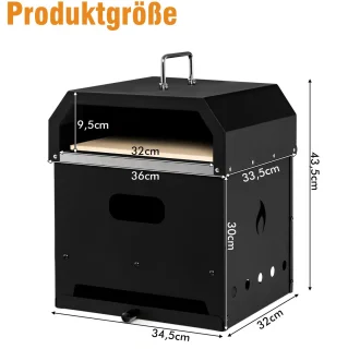COSTWAY 4-in-1 houtgestookte pizzaoven en grill