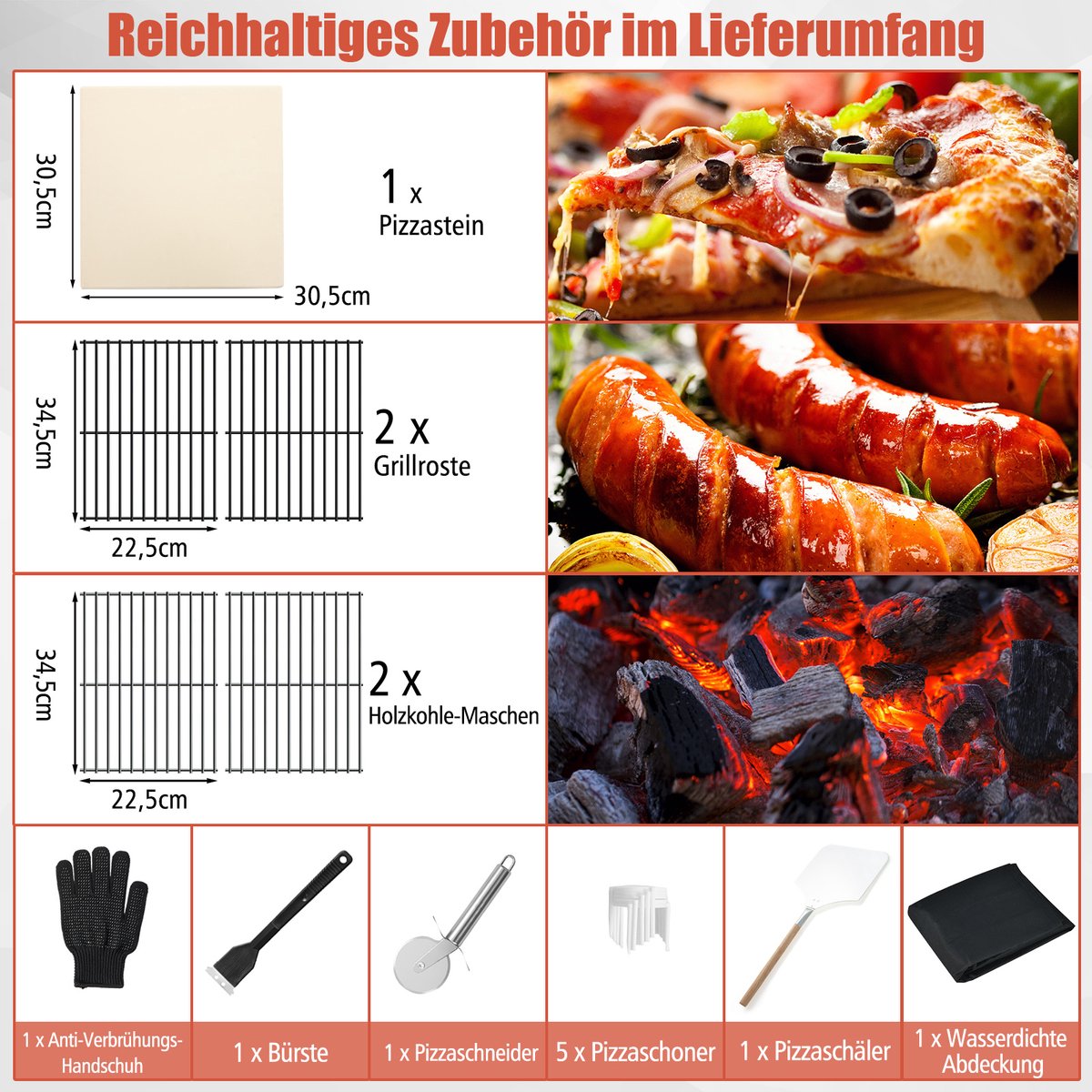 Costway houtgestookte pizzaoven voor buiten