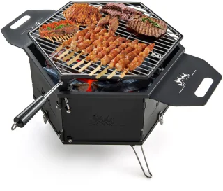 COSTWAY Houtskoolgrill 2-in-1 77x74x38 cm