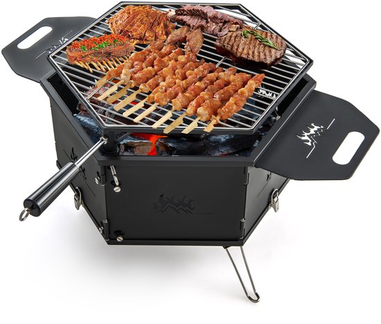 COSTWAY Houtskoolgrill 2-in-1 77x74x38 cm
