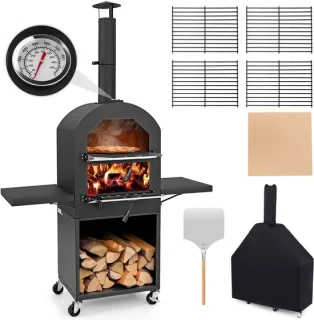 COSTWAY Outdoor houtgestookte pizzaoven