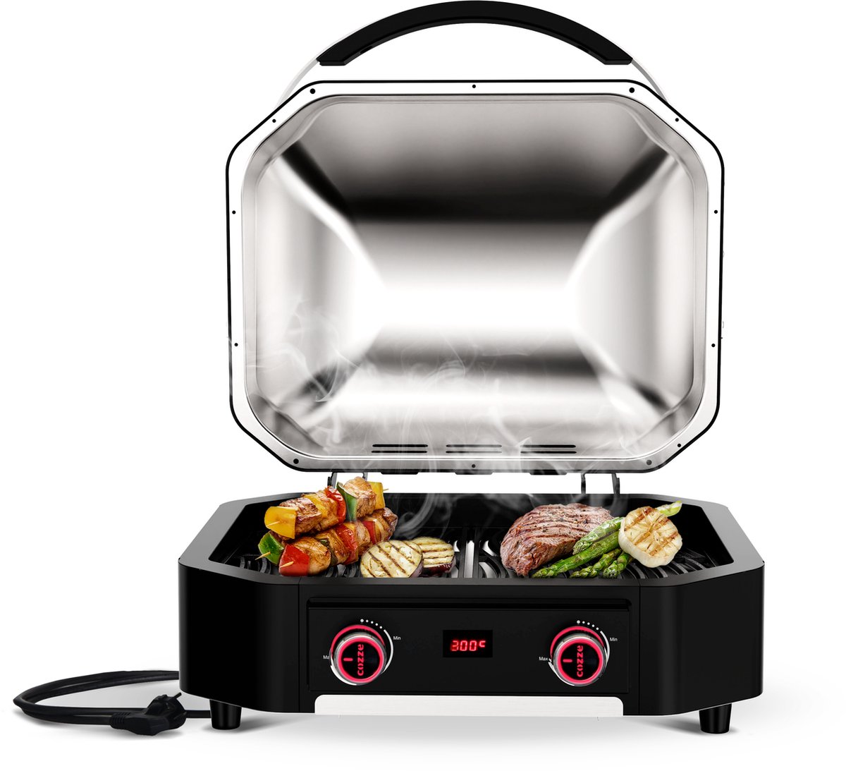 Cozze Grill E-300 Elektrisch RVS Zwart