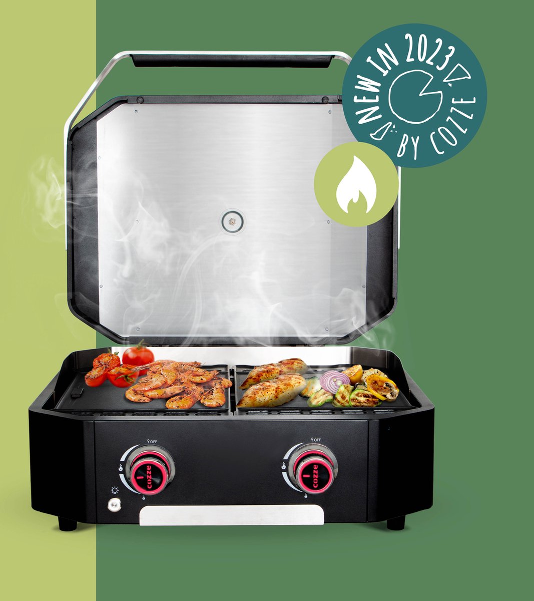 Cozze Grill E-300 Elektrisch RVS Zwart