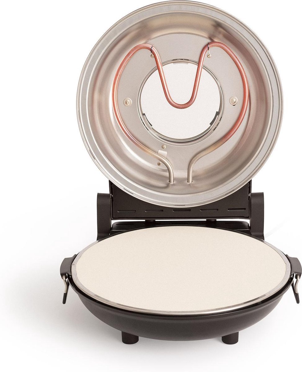 CREATE Pizza Maker Elektrische Stenen Pizzaoven Ø31 cm Zwart