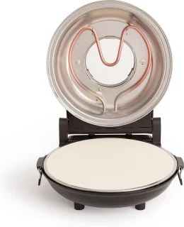 CREATE Pizza Maker Elektrische Stenen Pizzaoven Ø31 cm Zwart