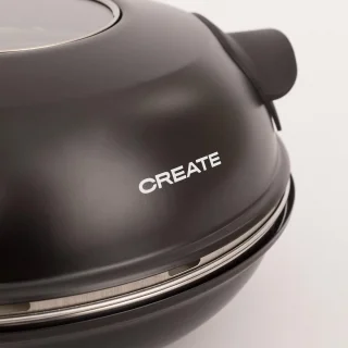 CREATE Pizza Maker Elektrische Stenen Pizzaoven Ø31 cm Zwart